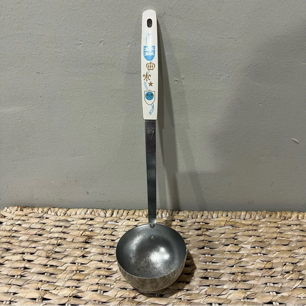 VTG Household Deluxe JAPAN ladle Soup Blue Dutch Pattern SERVING Kitchen Utensil